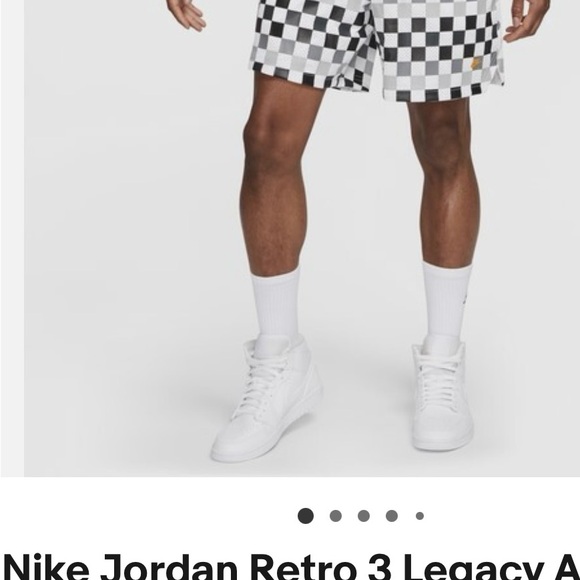 XL Jordan Basketball Shorts Checkered Black/Gray on White. Perfect! #Baller - Picture 1 of 8